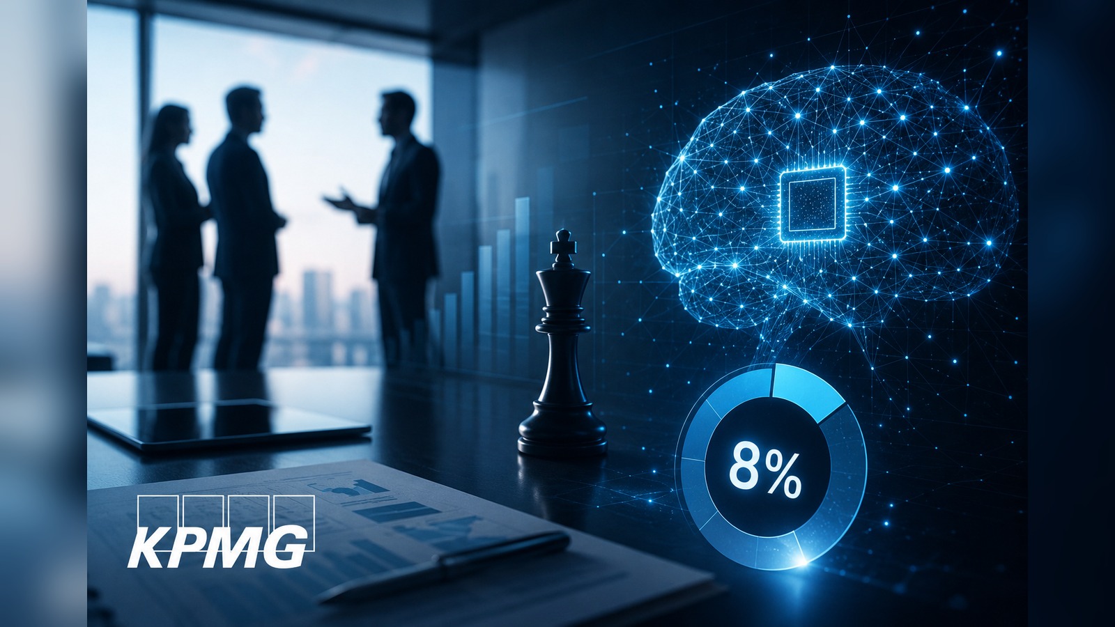 Imagem editorial: Aposta na IA: 8% das empresas validam retorno, aponta KPMG