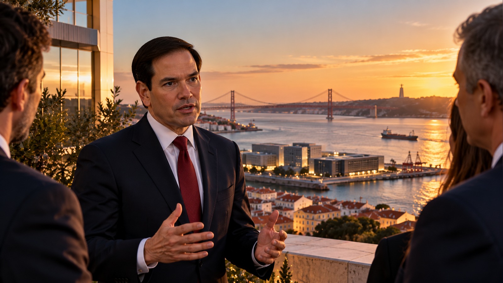 Imagem editorial: Rubio aponta Portugal como porta de entrada da tecnologia americana na Europa