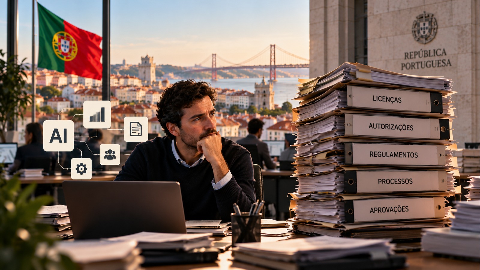 Imagem editorial: IA em Portugal: licenças não chegam para transformar o trabalho